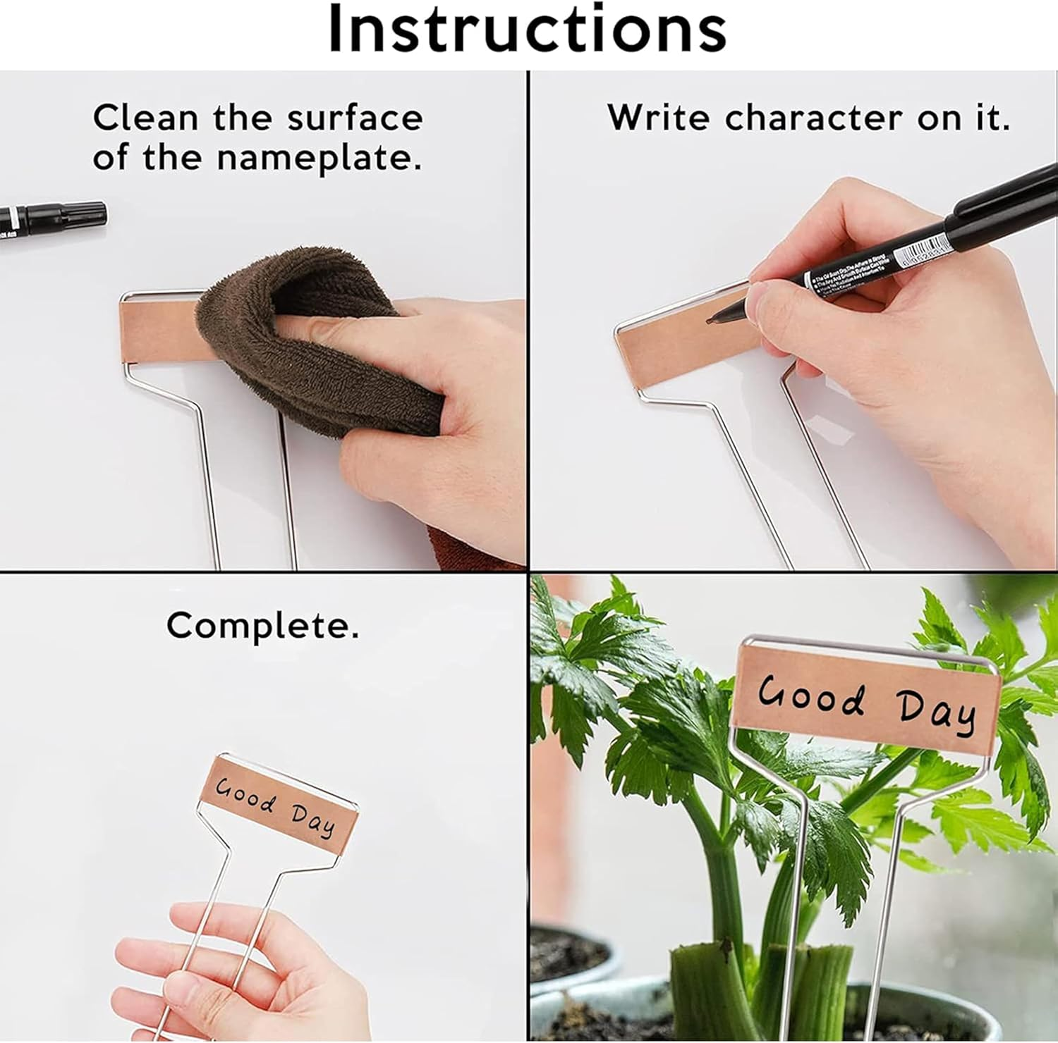 20-Pack Waterproof Copper Plant Labels - 25.5Cm Garden Markers for Seedlings, Flowers, Vegetables, and Herbs image number 5