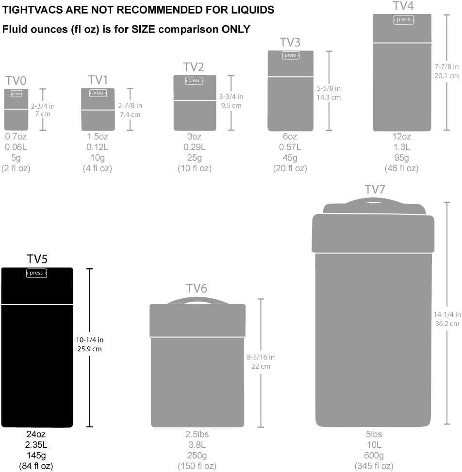 Tightvac - 5Oz to 24 Ounce Vacuum Sealed Container - White - Black Pearl image number 7