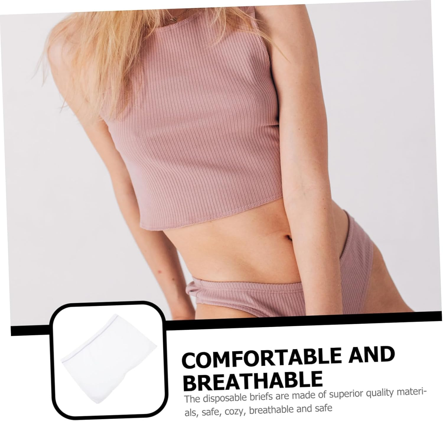 KOMBIUDA Disposable Maternity Underwear Women Breathable Pregnant Woman Briefs Soft Portable Underpants for Postpartum Care XXL 2Pcs White image number 3