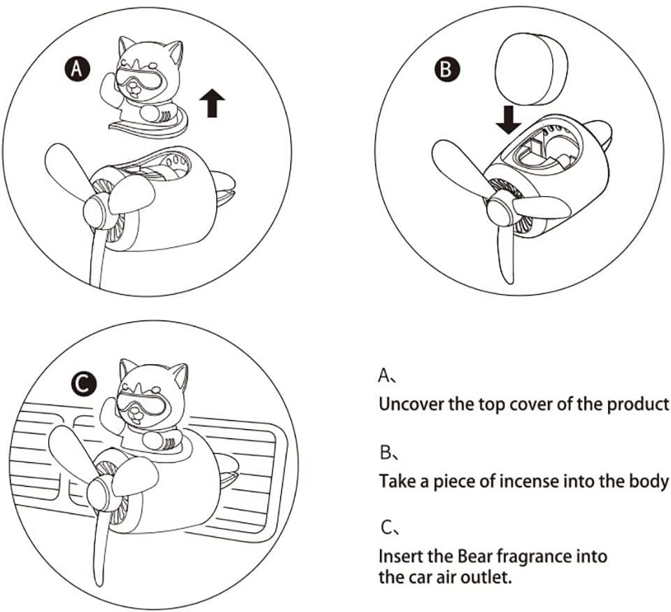 Car Diffuser,Pilot Car Air Freshener with Fan Exhaust Clip Aroma Diffuser Car Perfume Aromatherapy Decorations(With 2 Fragrant Slices) image number 1