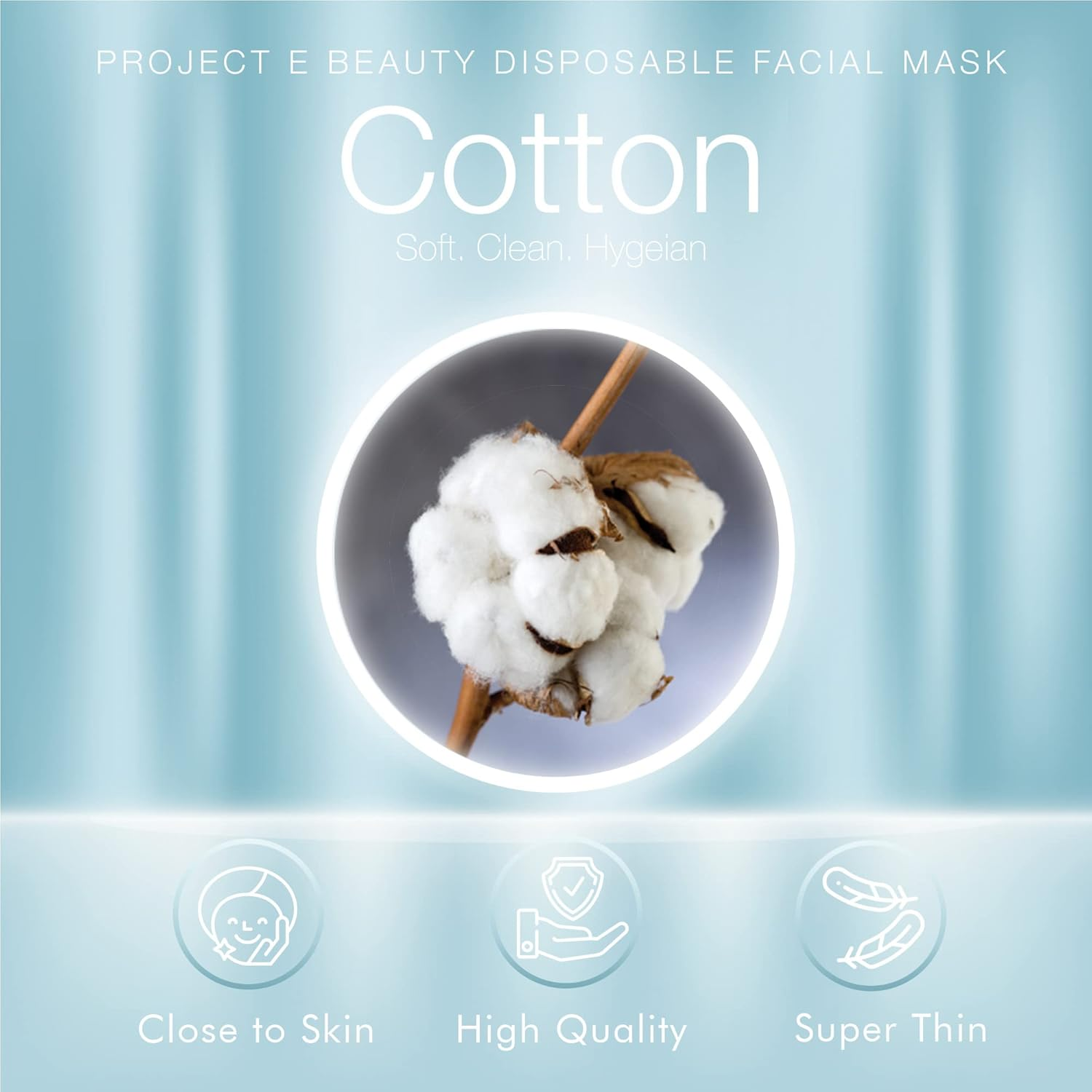 Project E Beauty 100PCS Disposable Non-Woven Cotton DIY Natural Spa Skin Care Cosmetic Facial Paper Sheet Eye Nose Face and Compressed Mask Towel Sheet Toner Lotion Paper (Facial Mask) image number 1