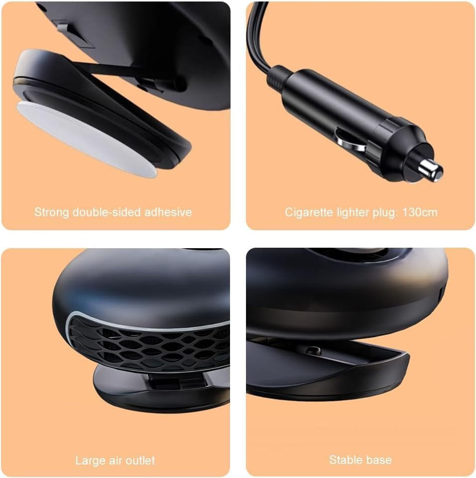 B-Qtech Car Cooling Fan 12V, Portable Car Cooling/Heating Fan 2 in 1, Car Windscreen Defogger Defroster Anti-Fog, 360&deg; Adjustable Low Noise for Vehicles image number 4