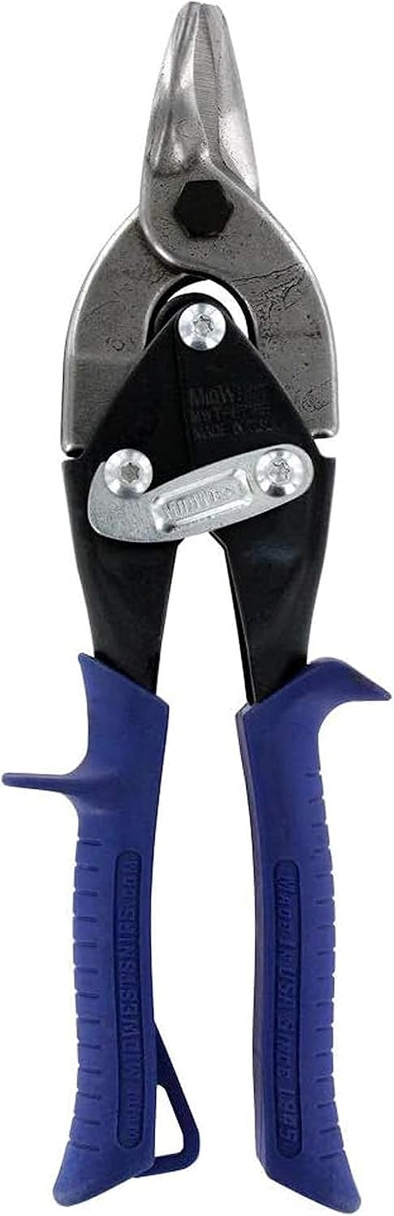 MIDWEST Bulldog Aviation Tin Snip - Straight Cut Regular Tin Cutting Shears with Forged Blade & KUSH'N-POWER Comfort Grips - MWT-6716B image number 2