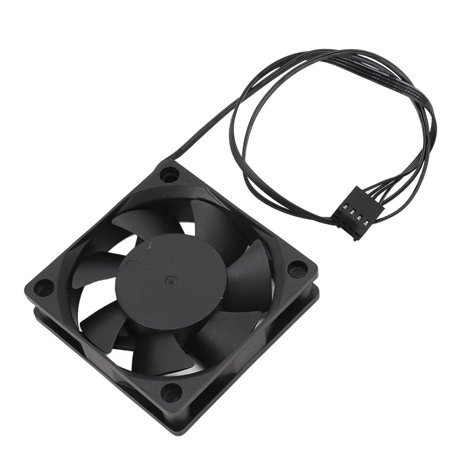 60Mm Computer Case Fans, 4 Pin PWM Fan with Dual Ball Bearing, Smart Temperature Control, 3000RPM Quiet Case Fan for PC Black image number 1
