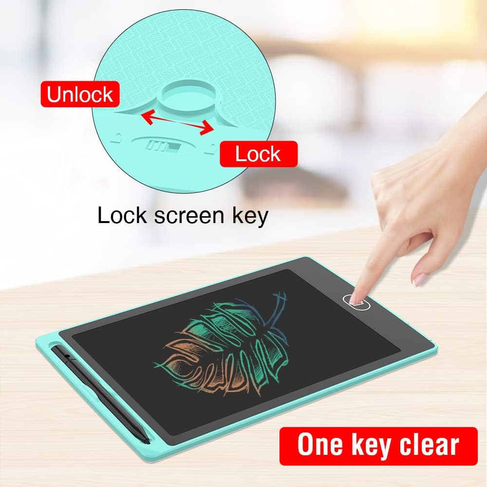 [2 Pack] 8.5 Inch Colourful LCD Writing Tablet, TIQUS Digital Ewriter with Erase Lock Switch, Electronic Graphics Drawing Board, Portable Handwriting Doodle Pad for Office Home Learning Light Blue image number 2