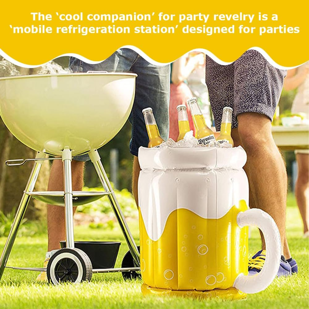 2Pcs Inflated Beer Cooler, Inflatable Ice Bucket,Cold Drink Container,Portable Drinks Chiller, Collapsible Thermos Barrel, Ice Refrigeration Box,For Camping, Party, Travel image number 2