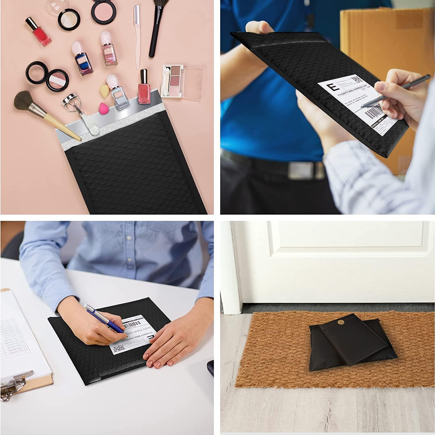 DERAYEE Pack of 30 Black Bubble Envelopes 18 X 23 Cm Self-Adhesive Padded Envelopes for Shipping Goods image number 4