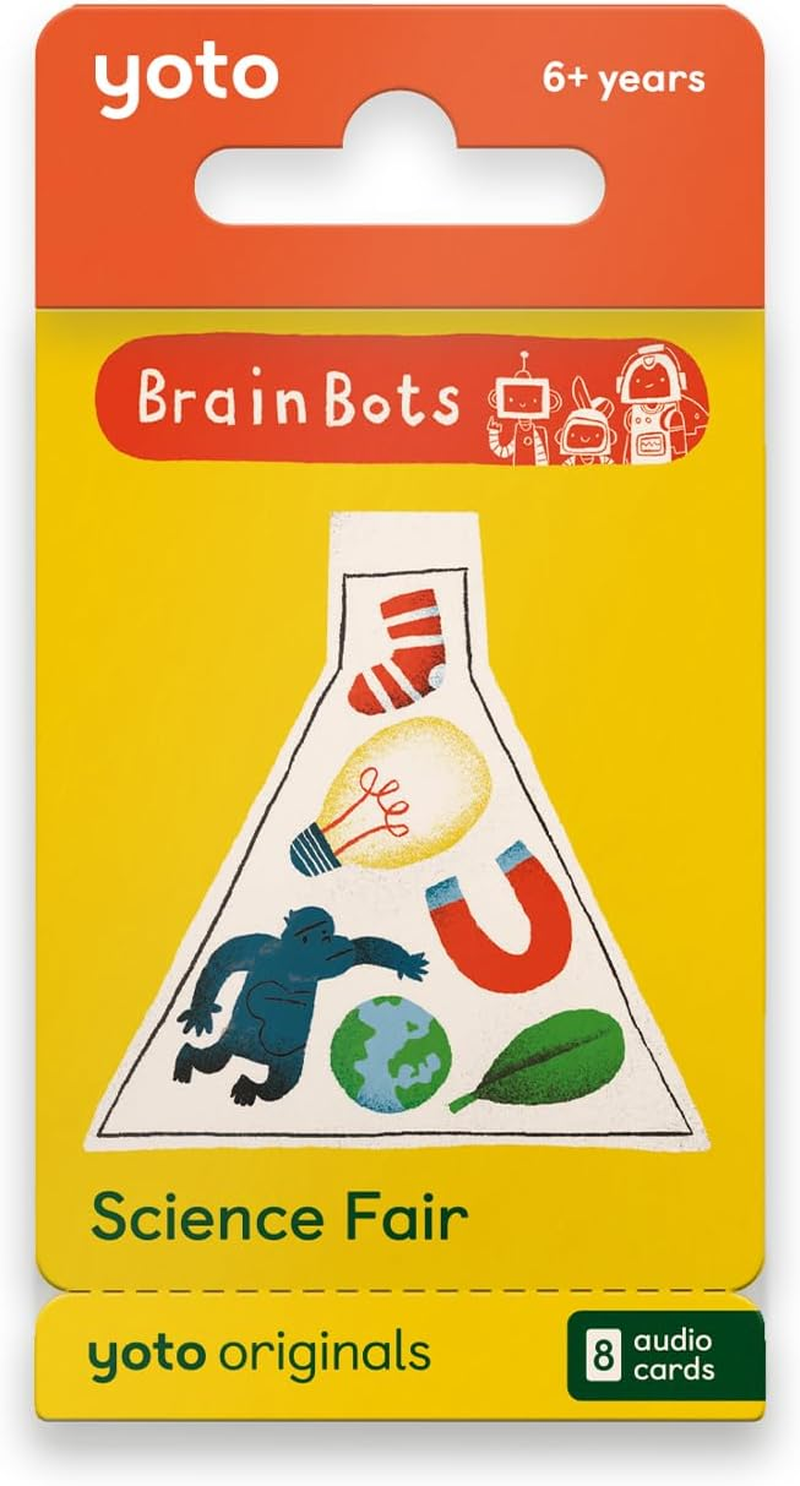 Yoto Brainbots Science Fair - 8 Kids Audiobook Cards for Use with Player & Mini All-In-1 Audio Player, Educational Screen-Free Listening with Fun Stories for Learning & Interactive Quizzes, Ages 6+ image number 1