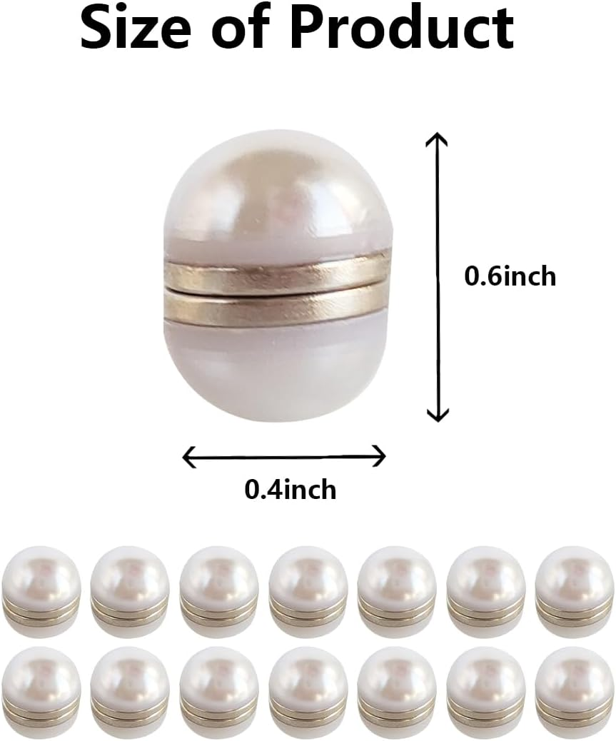 14 Set Wedding Veil Weights Magnetic Pearls, Pearl Magnet for Wedding Dress Decoration, Double-Sided Artificial Pearl Magnetic Button，Pearl Decoration, Bridal Jewelry, White, 1 * 1CM image number 3