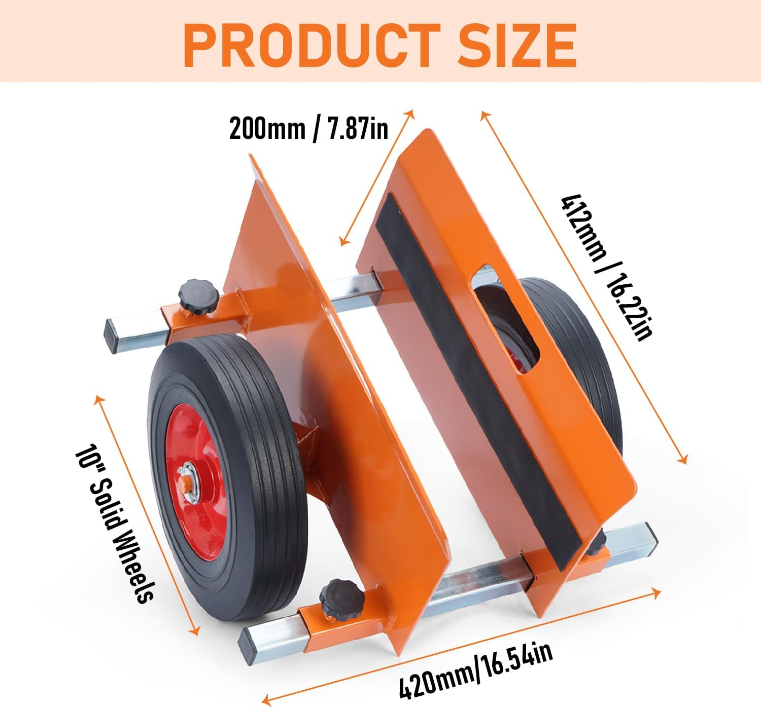 Lehom Panel Dolly Heavy Duty Door Dolly Cart 1100LBS Capacity Granite Slab Dolly Adjustable Drywall Mover with 10" Solid Wheels Panel Cart for Drywall Sheet Material Handling All Terrain Moving Cart image number 1