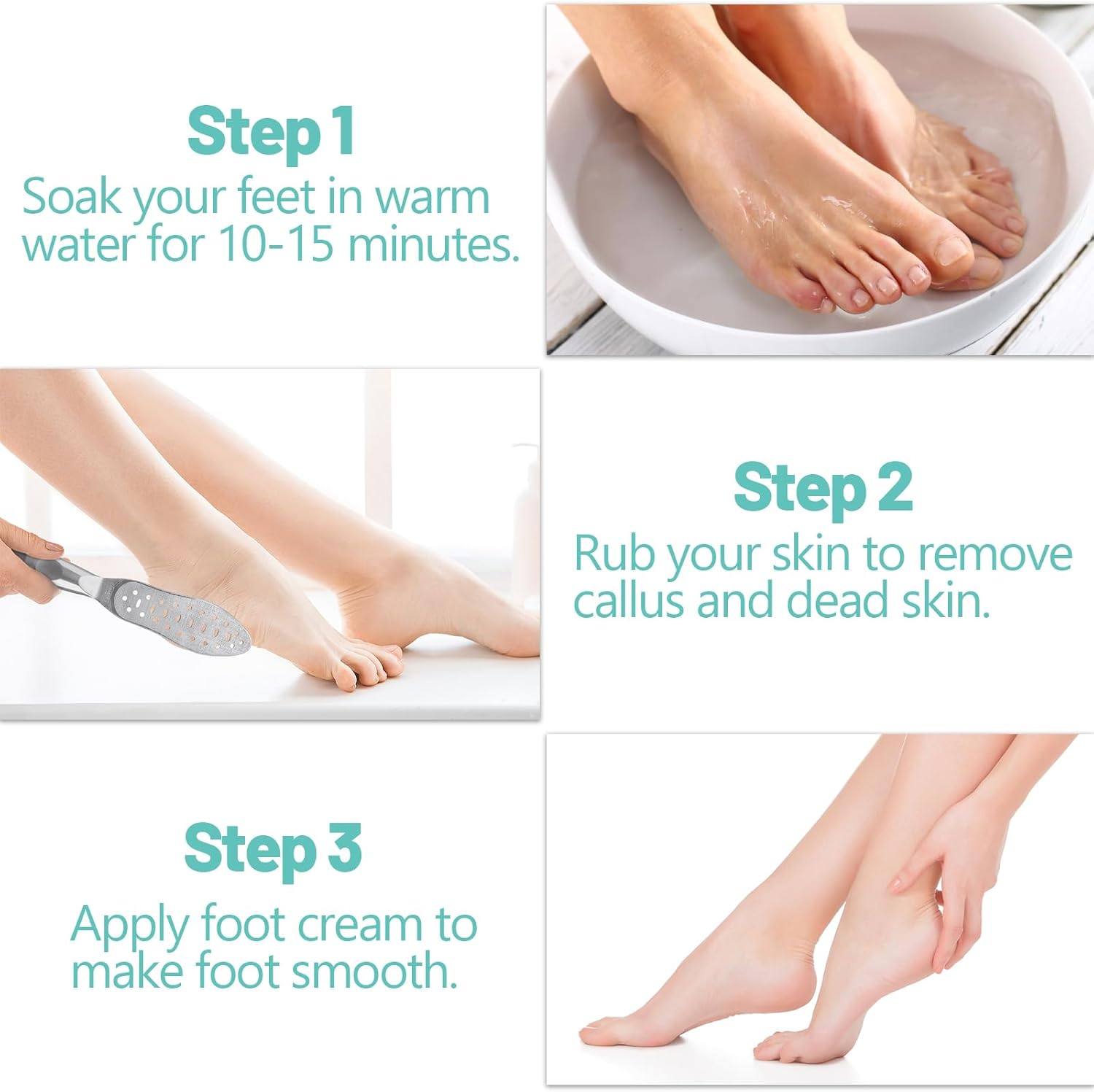 Foot File Callus Remover Stainless Steel Double Sided Foot Scraper, Foot Rasp for Dry and Wet Skin, Pedicure Tool for Feet Hard Skin and Cracked Heels image number 5