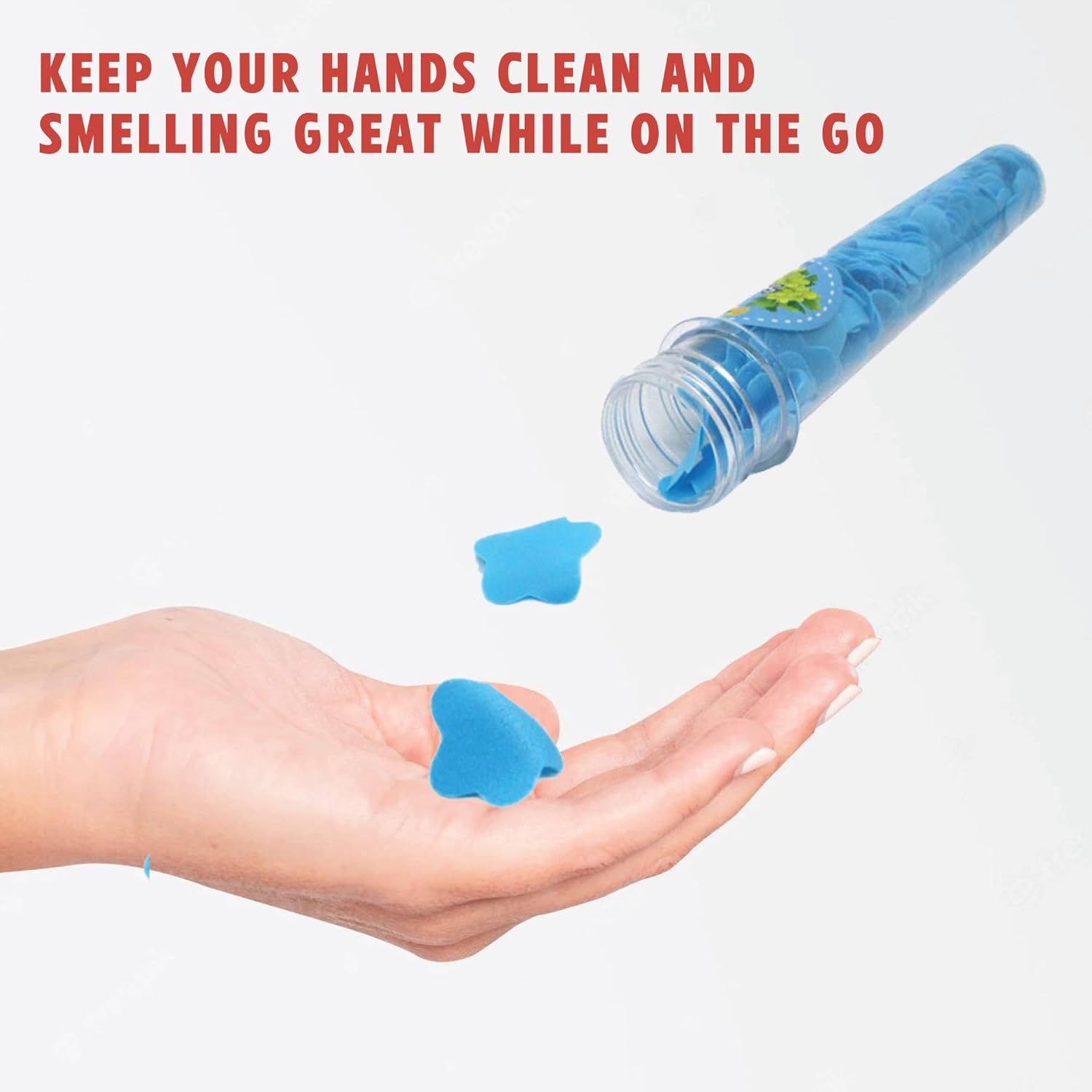 Gadgetime USA Flower Paper Soap Sheets (Assorted Colors) - Portable Disposable Travel Bath Confetti - for Indoor, Travel, Camping, Hiking, Outdoor (5 Tubes)