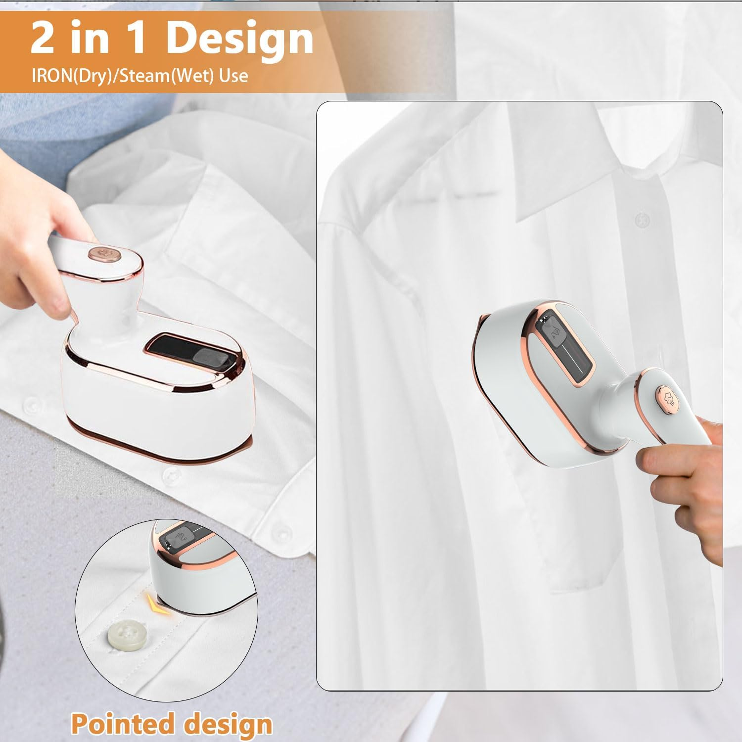 Travel Mini Steam Iron for Clothes Travel Size Steamer for Clothes Portable Mini Travel Steam Iron for Clothes Portable Iron Steamer Portable Steam Iron Handheld Iron Steamer, AU/NZ 3-Pin, 240V, 1000W