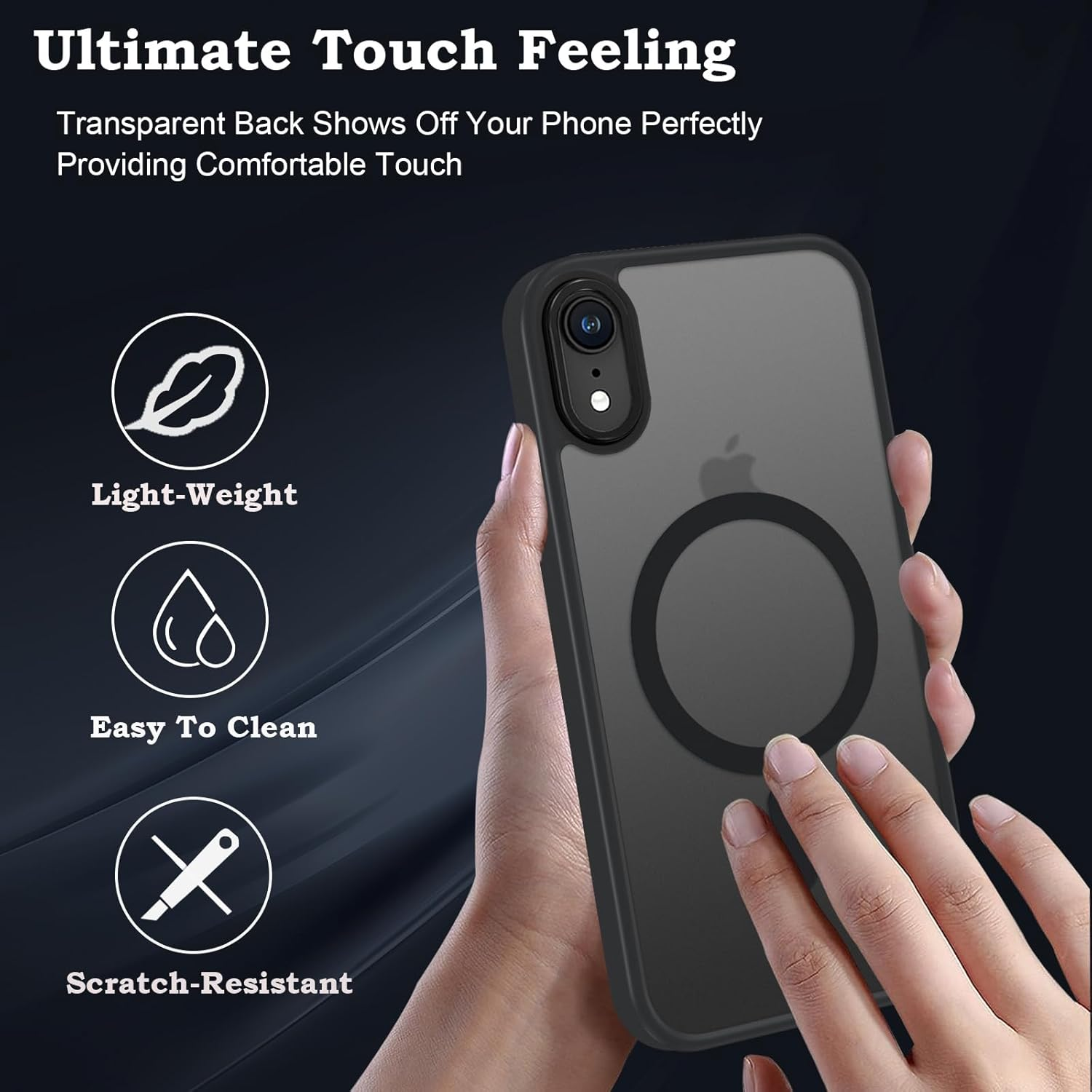 ROUMAYMAY for Iphone XR Case, Magnetic Case [Compatible with Magsafe] Military Grade Protective Slim Translucent Matte Skin Smooth Phone Case for Iphone XR Cover, Black image number 1