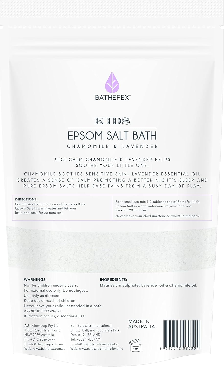 Bathefex Epsom Salt - Kids - Calm Chamomile and Lavender 1.4Kg