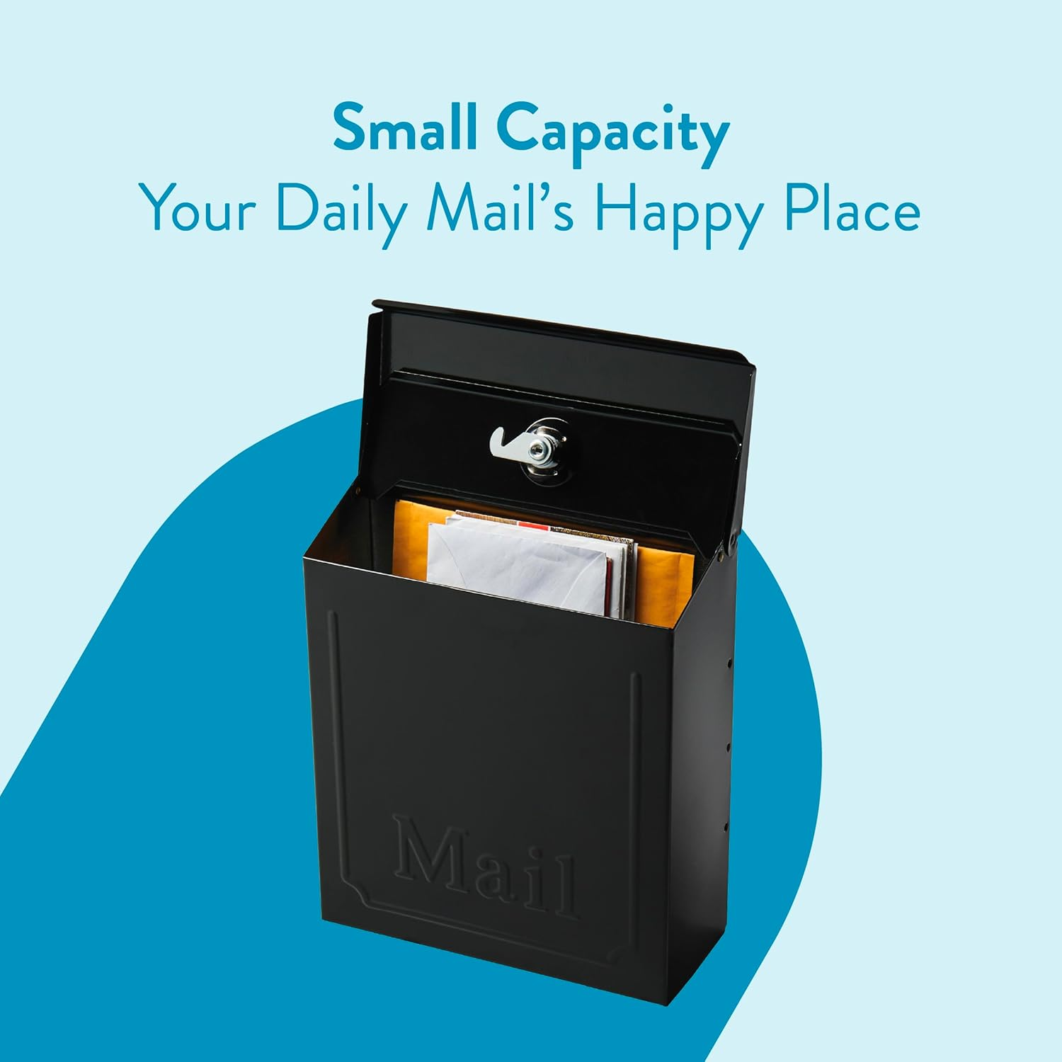 Architectural MAILBOXES Townhouse Vertical Small Capacity Letterbox, Galvanized Steel Wall Mount Mailbox, 4.1 X 8.6 X 10.1 Inches, Black image number 6