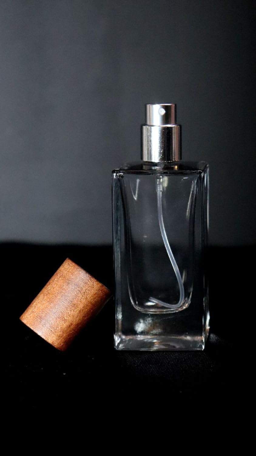 Empty Glass Perfume Spray Bottle Atomiser Wooden Cap (50Ml) image number 3