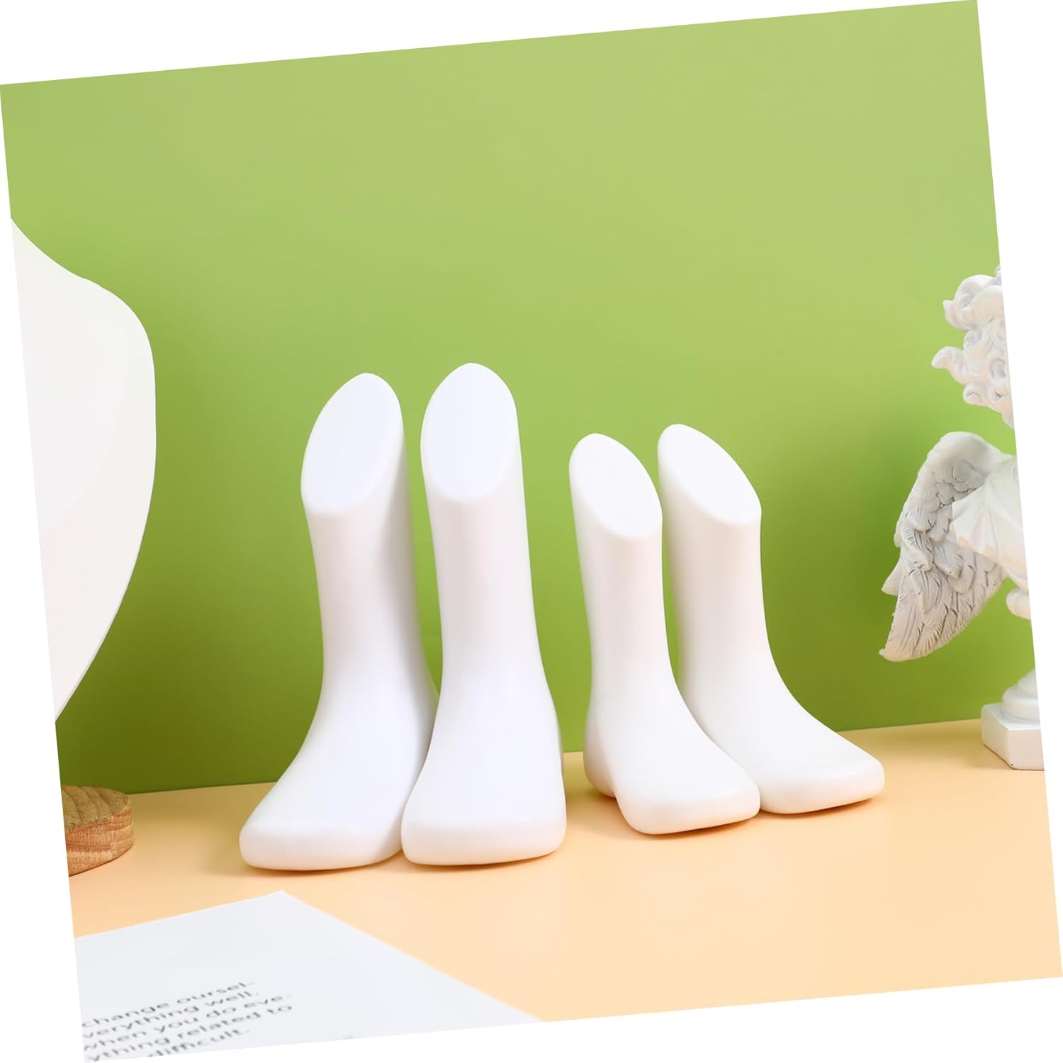 4Pcs Baby Foot Model Toddler Mannequin Feet Plastic Shoe Display Reusable for Retail Shop White and Skin Tone 11.5Cm 14Cm image number 4