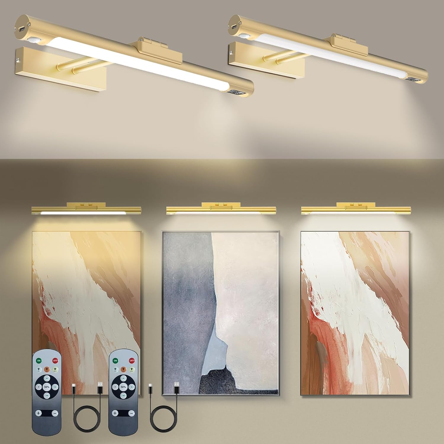 Rechargeable Picture Light,Wireless LED Picture Lights for Wall Art