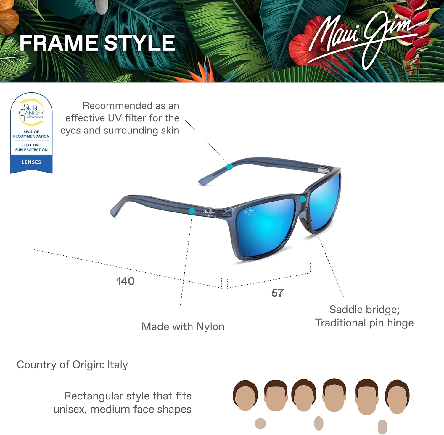 Maui Jim Unisex Cruzem Polarised Sunglasses image number 2