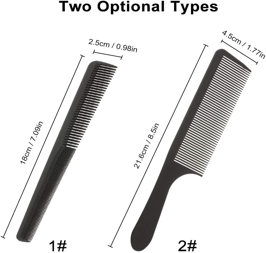Zjchao Professional Hairdressing Comb Set Plastic Fine Tooth Hair Cutting Comb Styling Comb for Salon Home Use Black 2 Sizes (1) image number 4