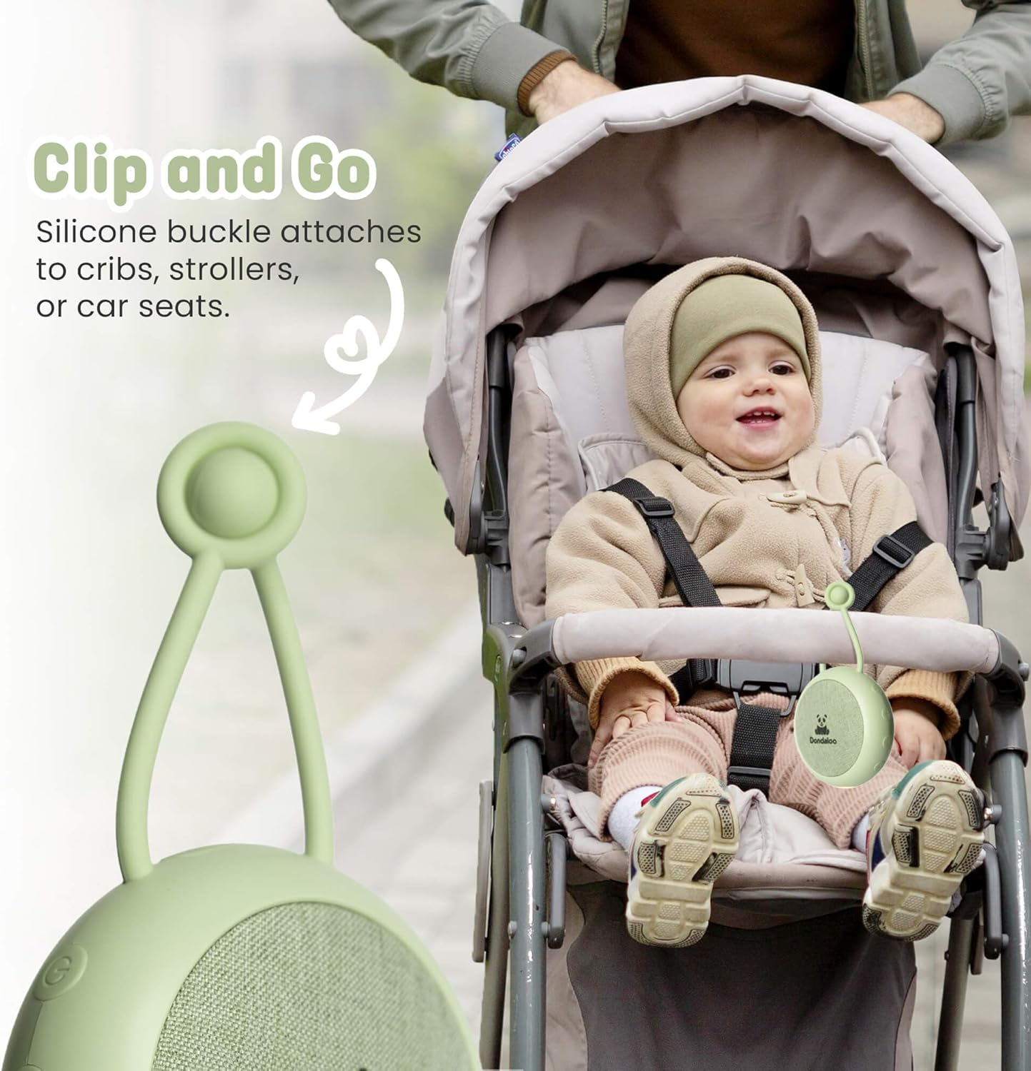 Portable White Noise Machine for Baby & Kids &ndash; Sound Machine with 10 Selected Soothing Sounds, Night Light, Auto-Off Timer, Volume Control, USB-C Rechargeable, Nursery & Travel Essential