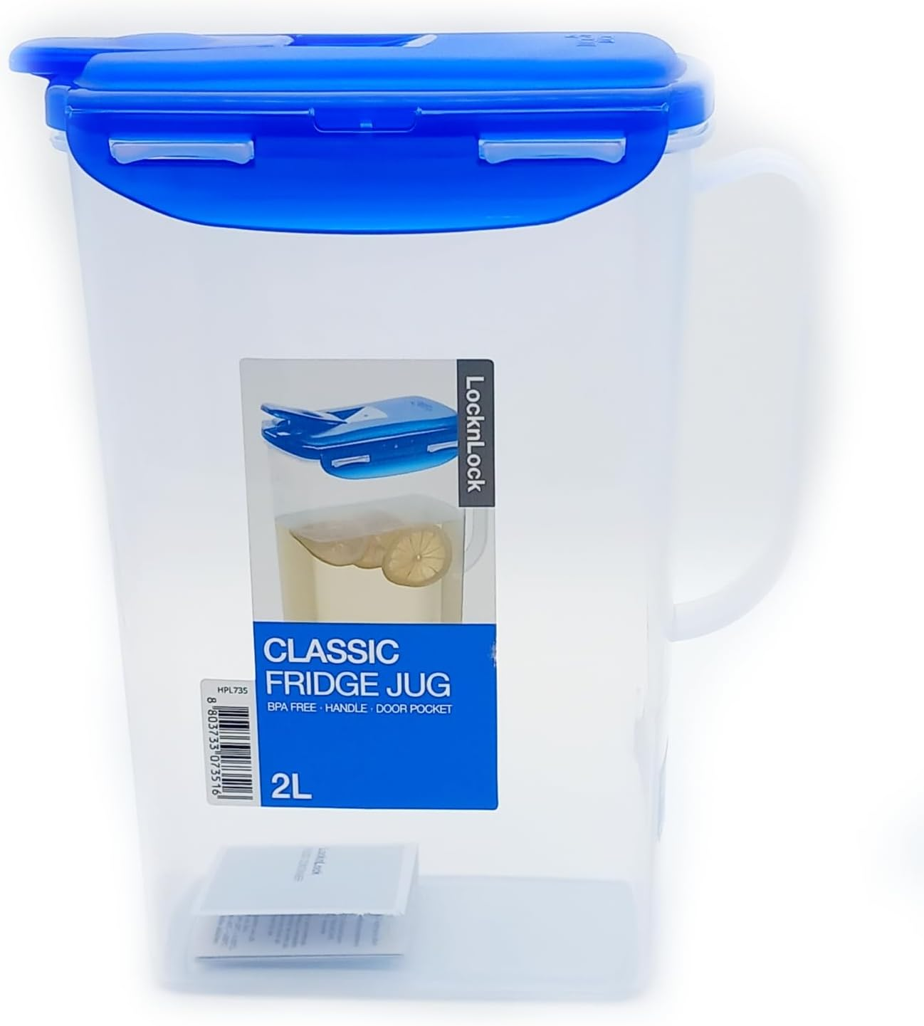 Lock & Lock HPL735 70140 Classic 2 Litre Water Jug, Clear, 8.5-Cup image number 4