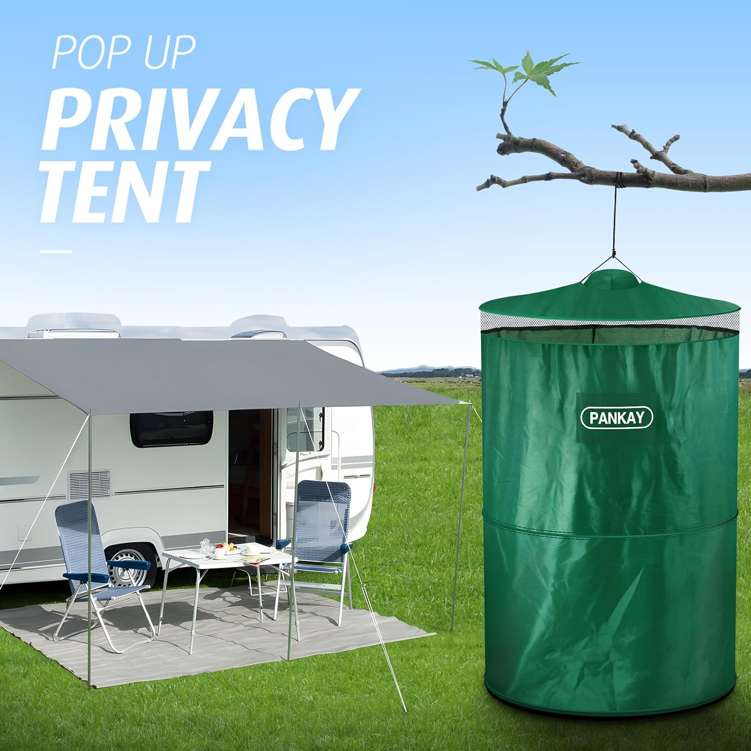 PANKAY Pop up Privacy Tent, Portable Outdoor Camping Bathroom Toilet Tent, Collapsible Shelter for Camping & Emergency &ndash; Lightweight & Sturdy, Easy Set Up, Foldable - with Carry Bag image number 3