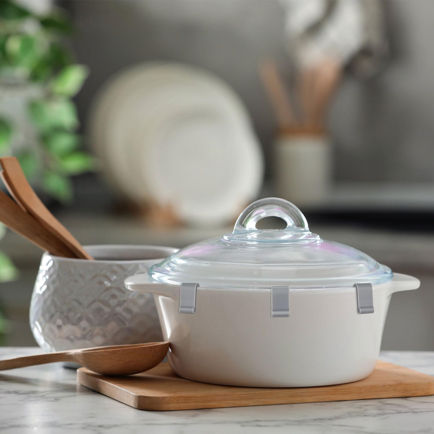 12Pcs Dutch Oven Lid Protector Clips, Silicone Dutch Oven Lid Flexible Bumper Dutch Oven Protective Clip Lid Protector Clips for Storage (Gray) image number 5