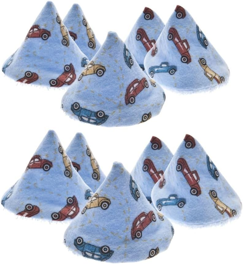 Washable Cotton Pee-Pee Teepees That Shield Baby Boys Pee during Diaper Changes. Great Add-On Baby Showers. Comes in Gift-Ready Store Packaging. 10 Pieces in Cellophane Bag. Cars image number 5