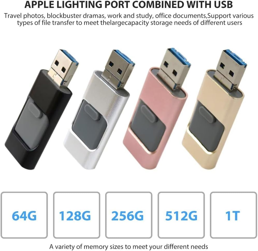 64GB USB 3.0 Flash Pen Drive Thumb U Disk Memory Stick Storage for Iphone Ipad PC Iphone 6 7 8 11 Pro X XS 12 13 14 for IOS8 or Above,Windows Xp,Windows 7/8/10,Window Osx,Linux.Mac (Pink)