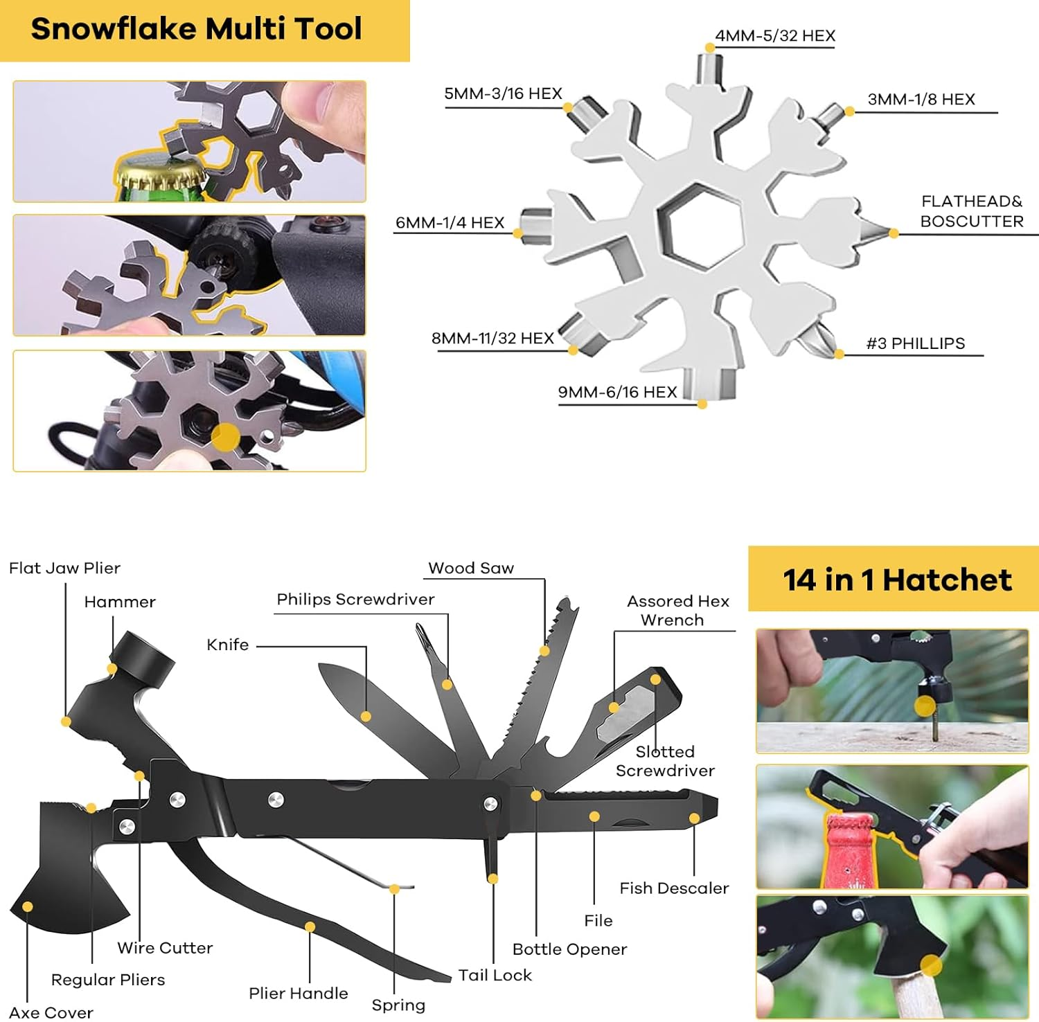 Survival Kits 27 in 1, Camping Accessories, Camping & Hiking Equipment, First Aid Kit and Survival Gear with Hard Case, Camping Gifts for Men image number 2