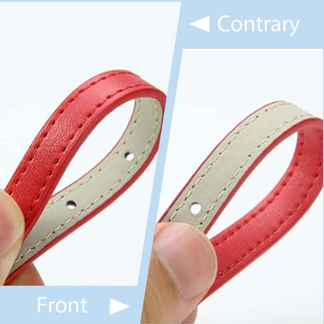 SULIUDAJI 3 Pieces Leather Cat Collar, Safety Collar for Cats with Elastic Strap, Kitten Band with Bell, Red, Blue, Pink image number 3