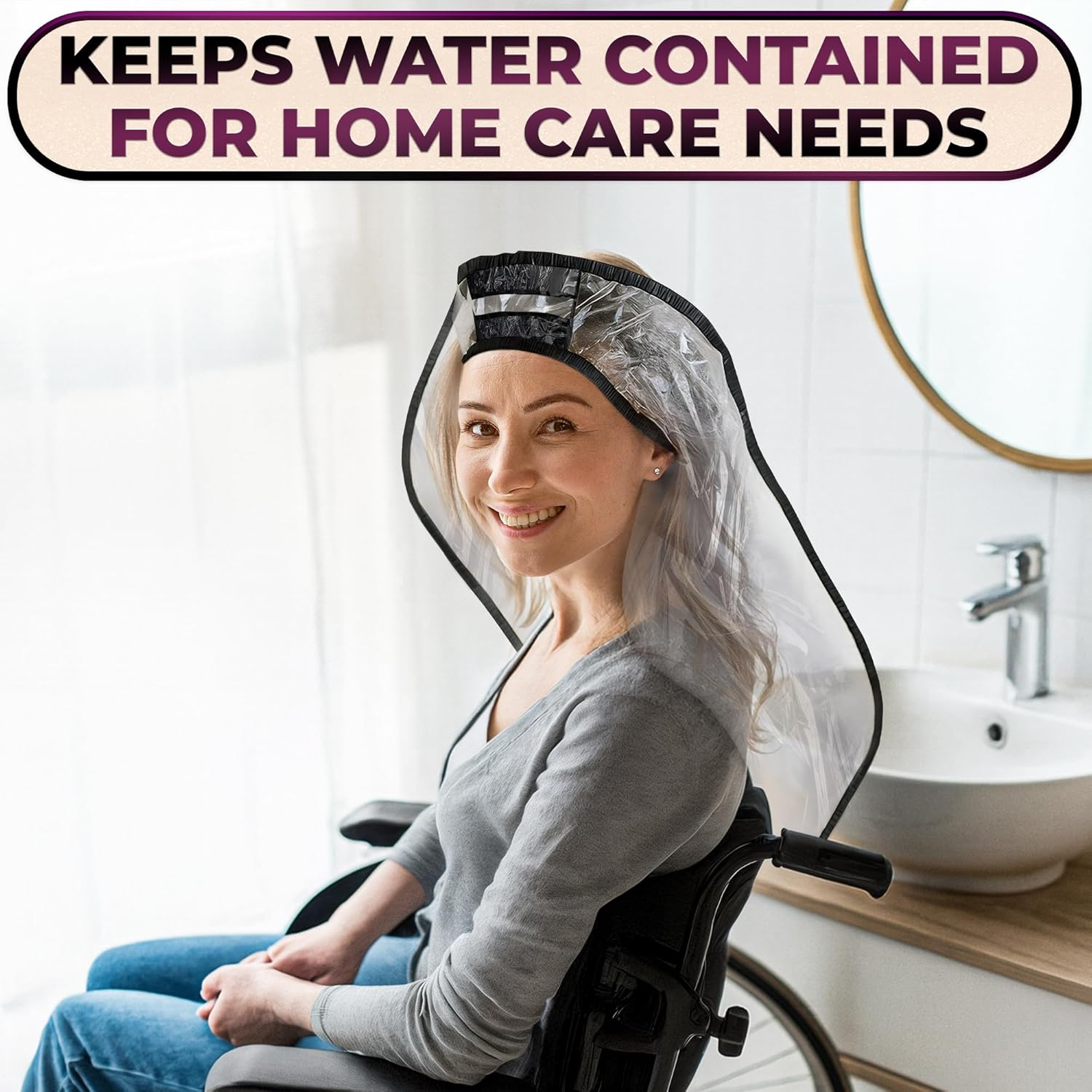 AZZORI Professional Salon Grade Easy Hair Washing Funnel Anti-Spill Proof Suit for Salons with Elderly, Handicapped, Disabled Clients