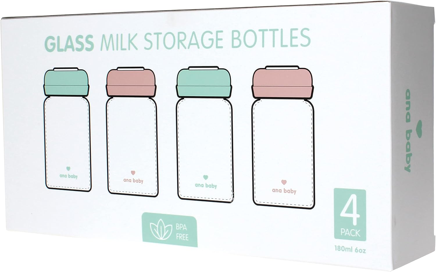 Premium Glass Breastmilk Storage Bottles, Pack of Four, 180Ml, Dishwasher, Freezer, and Microwave Safe (Glass Breastmilk Storage Bottles, 4 X 180Ml) image number 6