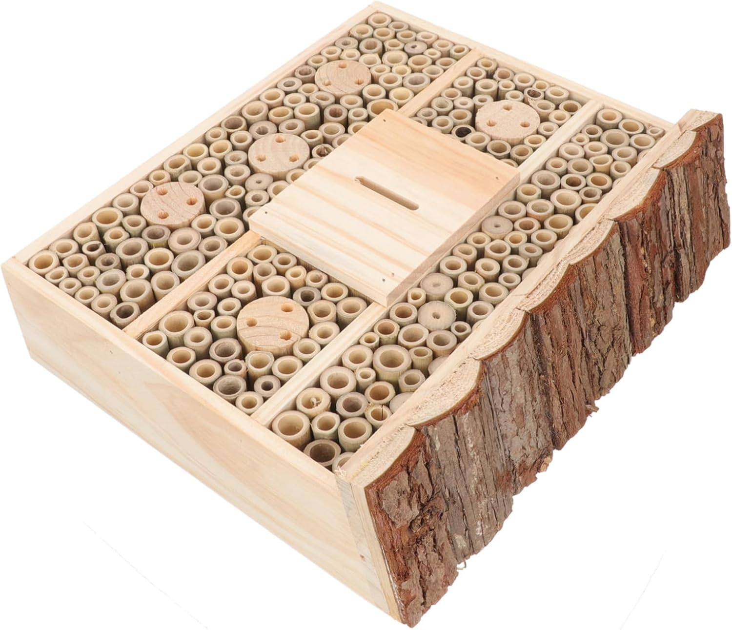 Yardwe Wooden Bee House Garden Ornament Outdoor Insect Cabin Shelter for Bees Ladybirds Safe Habitat Decorative Accent image number 1