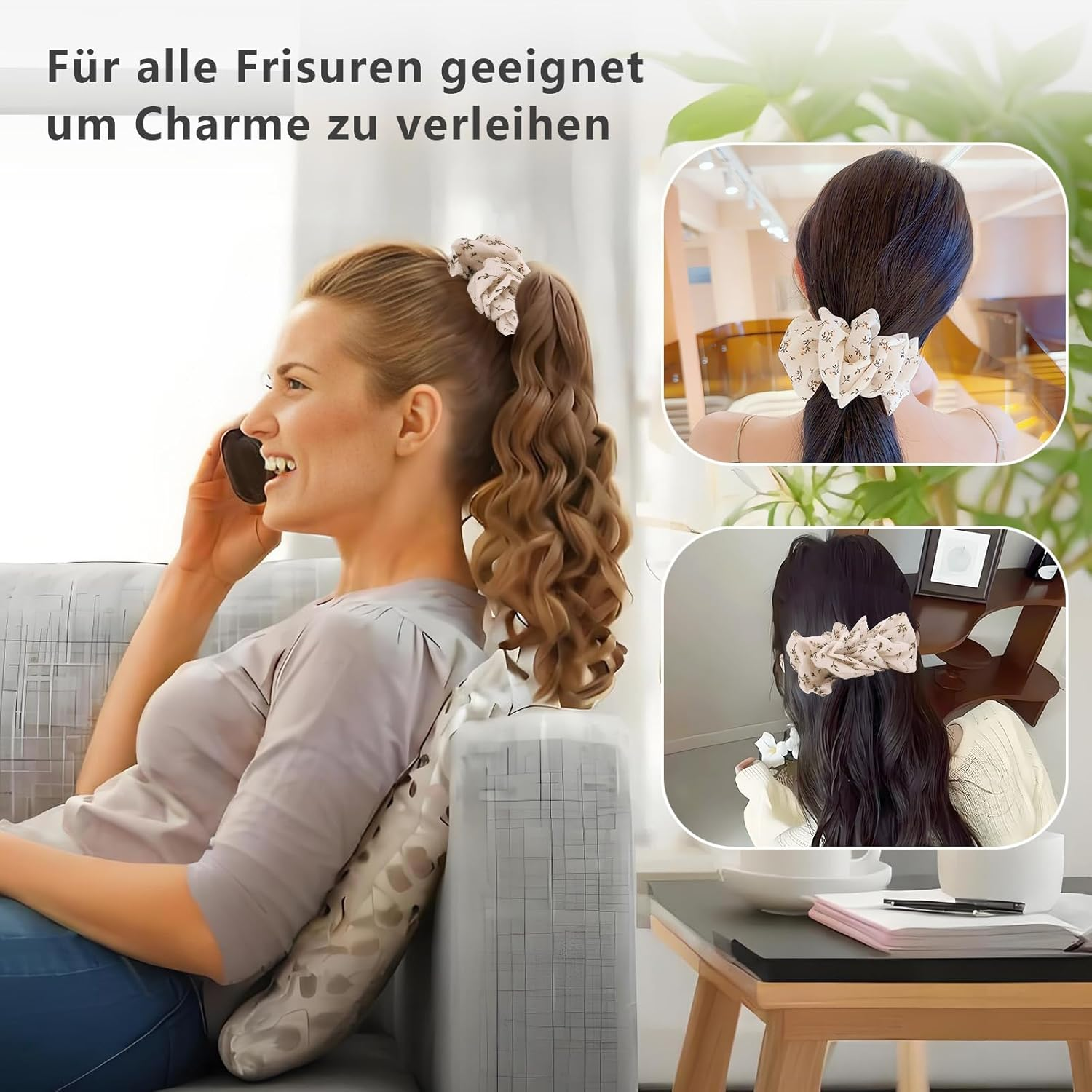 Pack of 4 Banana Clips, Silk Scrunchie Combining Banana Clip Hair Banana Hair Clip for Thick Thin Hair Banana Hair Clips Hair Accessories for Women image number 5