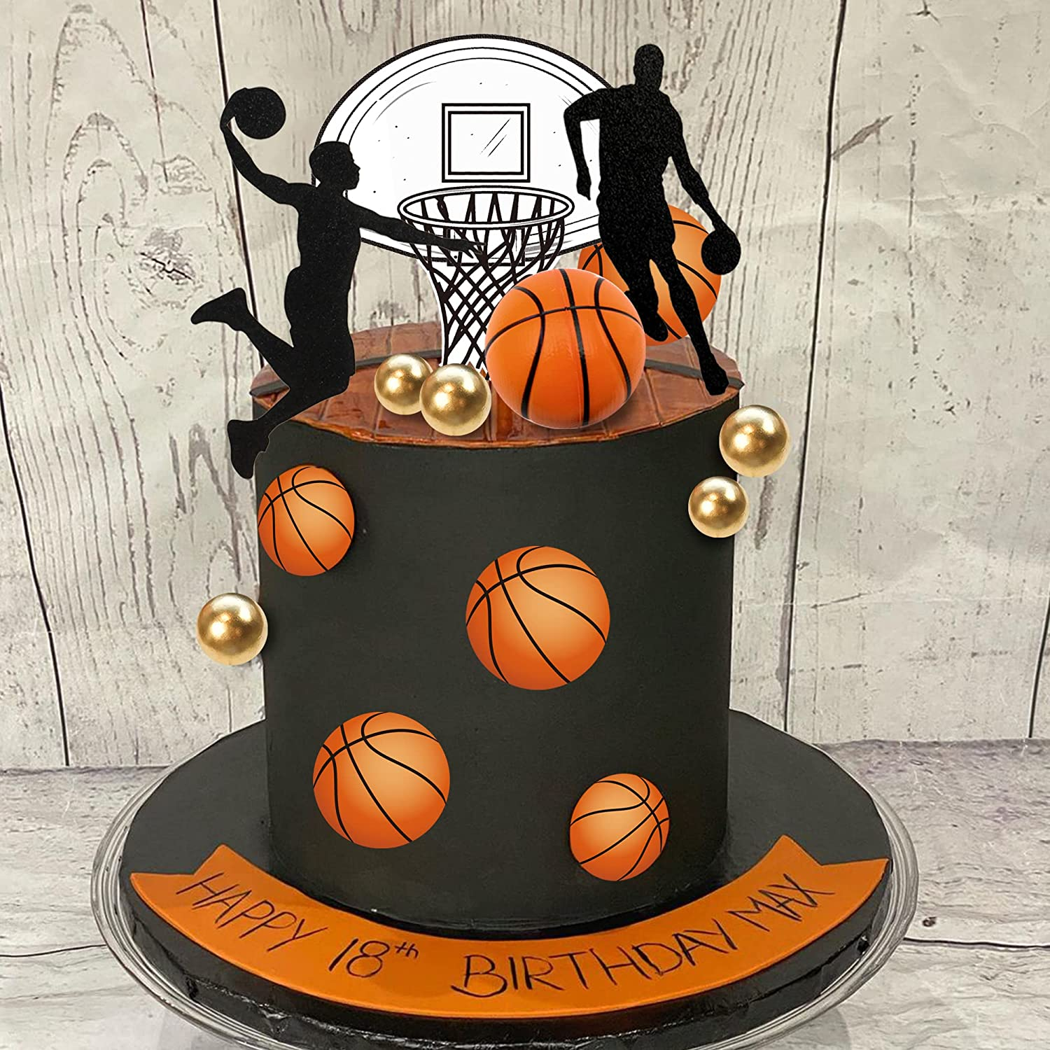 20 PCS Basketball Cake Toppers - Star Themed Cake Decorations for Birthday Parties image number 4
