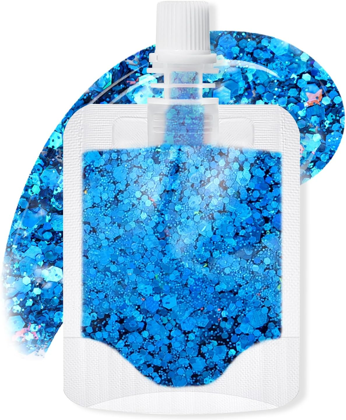 DAGEDA Body Glitter Gel, Gold Sparkling Face Hair Eye Glitter Mermaid Makeup, Holographic Sequins for Face Hair Nails, Singer Concert Festival Carnival Party Rave Accessories 02