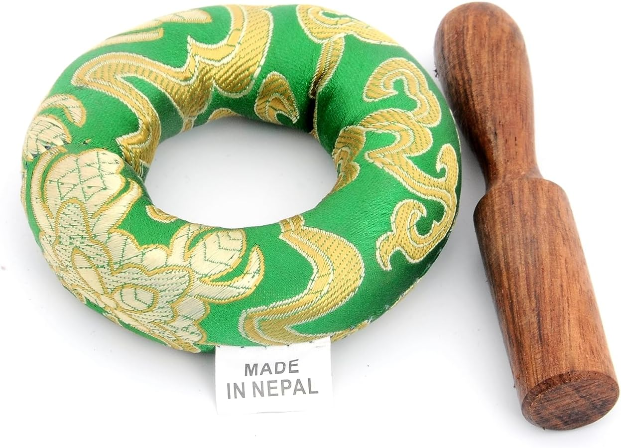 Tibetan Singing Bowl Set-Chakras Healing & Meditation Yoga Sound Bowl with Mallet and Silk Cushion-Handmade Singing Bowl-3 Inches Diameter image number 2