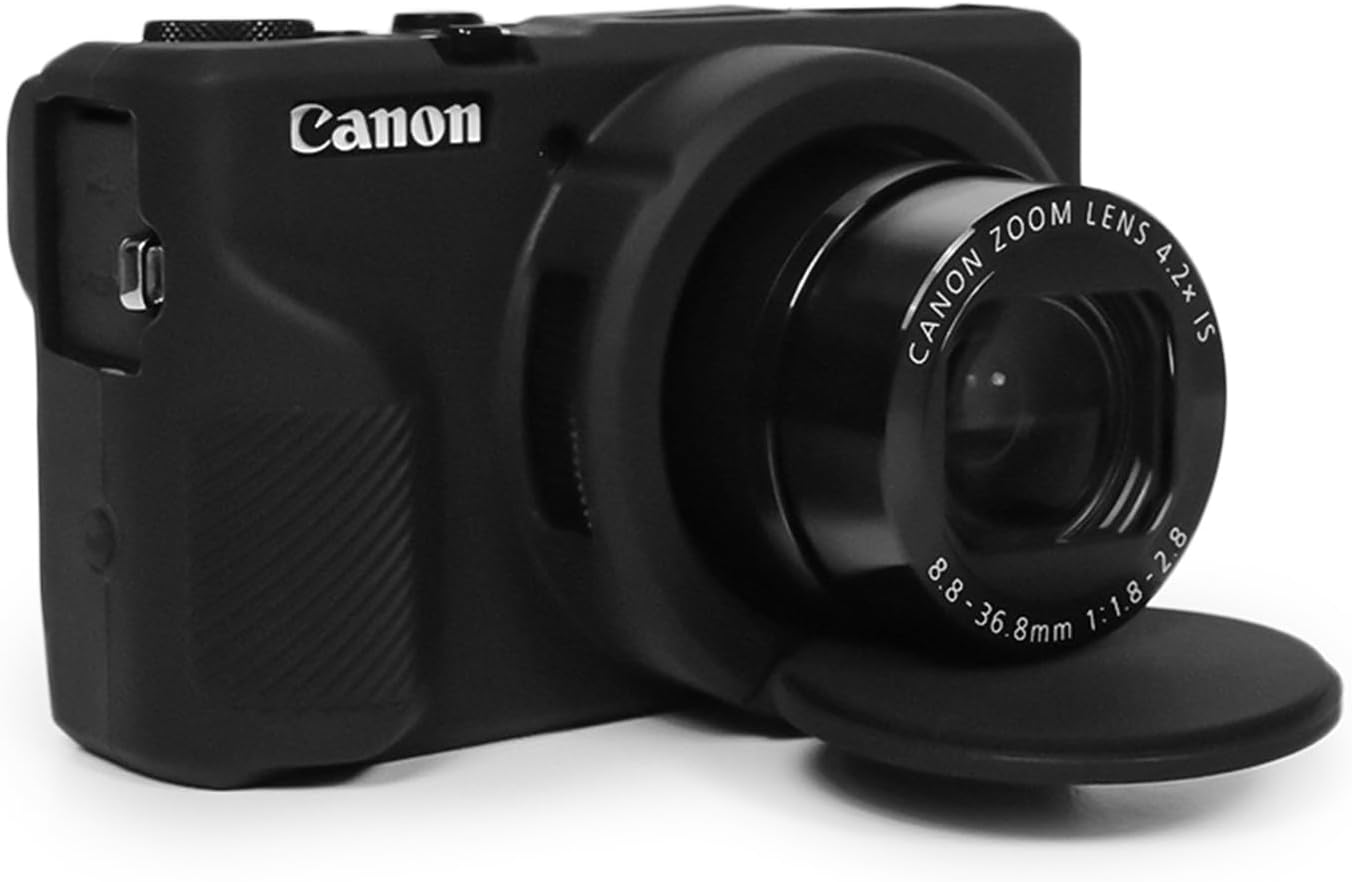 Case for Canon Powershot G7X Mark III Digital Camera, Soft Silicone G7X Mark III Camera Case Accessories, Protective Cover Case for G7XIII G7X3 with Detachable Lens Cover - Black