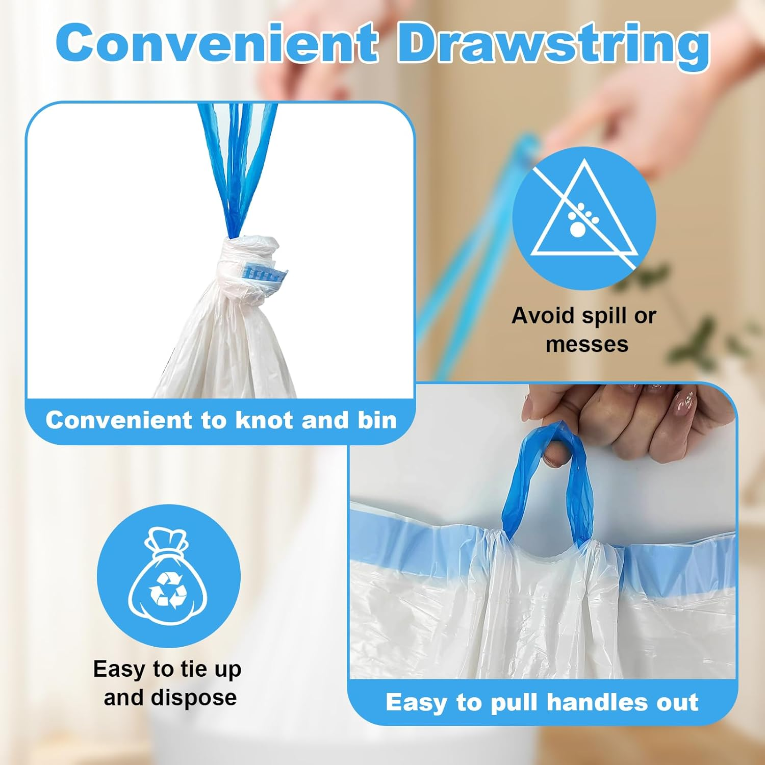 120Pcs PURA X/MAX Self-Cleaning Litter Box Liner Bags,Waste Bags for Purax Puramax,Drawstring Heavy Duty Cat Litter Waste Receptacles Bags image number 6