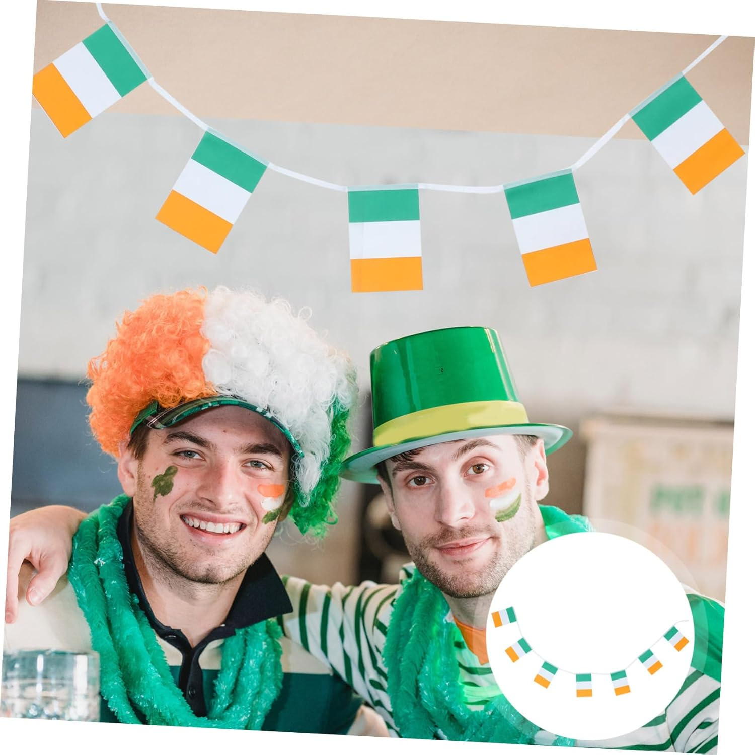COOLHIYA St Patricks Day Festival Decoration Ireland Flag String Flags for Party 1Pc image number 6