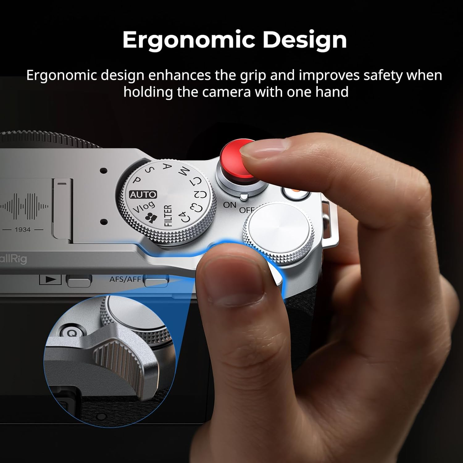 Smallrig Thumb Grip with Hot Shoe Cover for FUJIFILM X-M5 (Silver) - 4877 image number 2