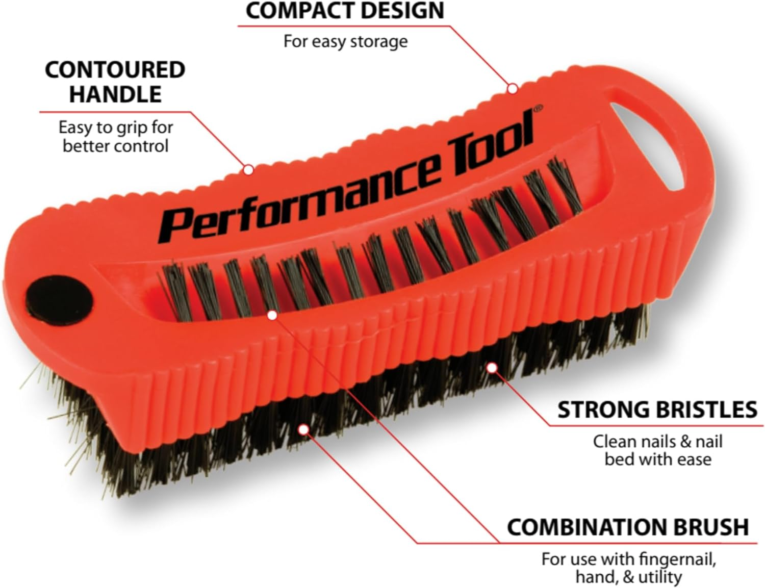 Performance Tool W9163 Utility and Fingernail Brush with Magnet/Scrub Brush image number 5