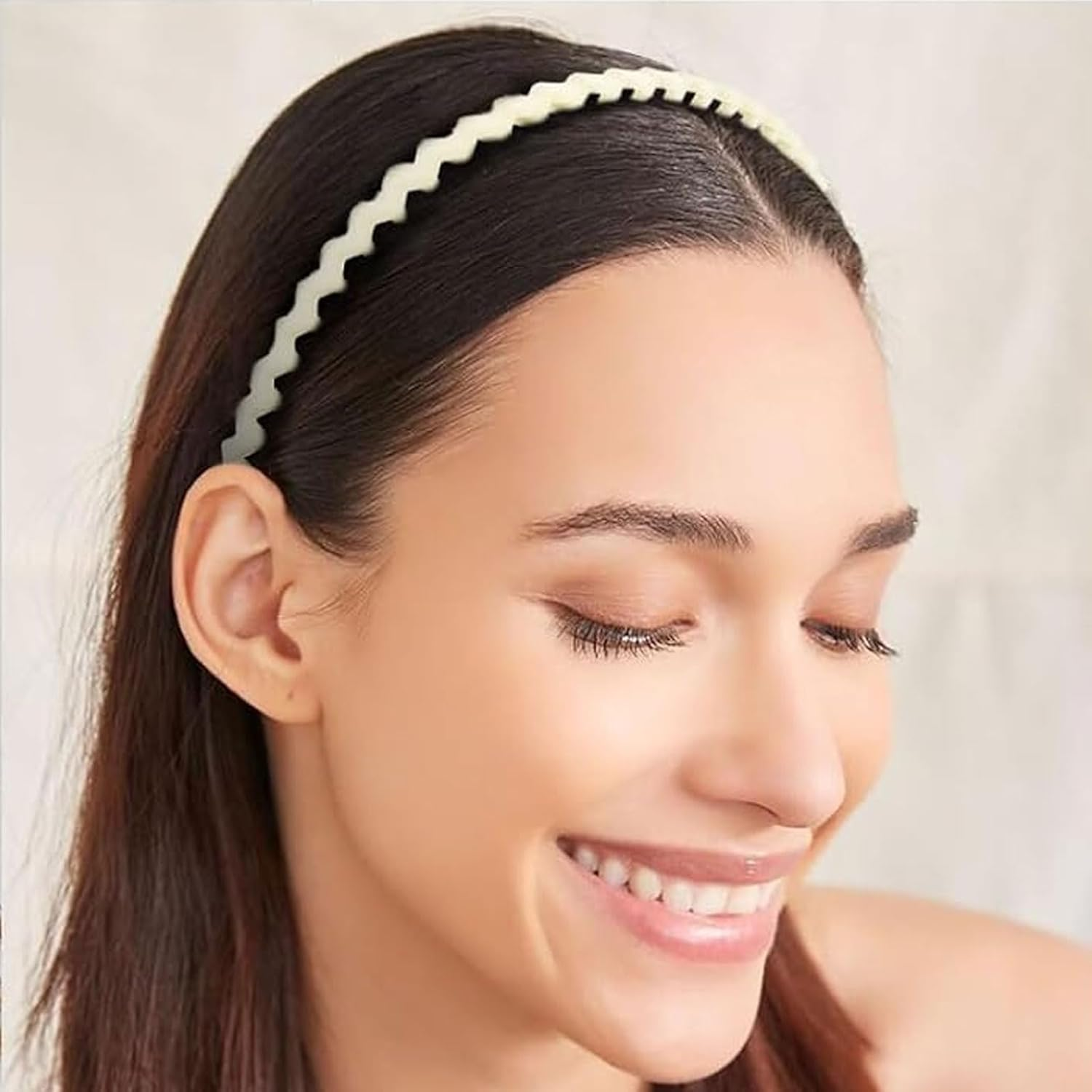 TELAIN Women'S Hairband with Teeth Comb, Black, Wavy Design, Fashion Hair Accessory for Women and Men image number 6