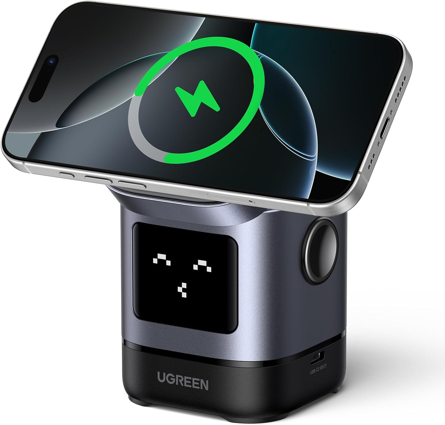 UGREEN Qi2 Wireless Charger, 15W Wireless Charger Stand, Uno Series, 2-In-1 Foldable Charging Station Compatible with Iphone 17/16/15/14/13/12 Series, Airpods 2/3/4/Pro (No AC Adapter) image number 4