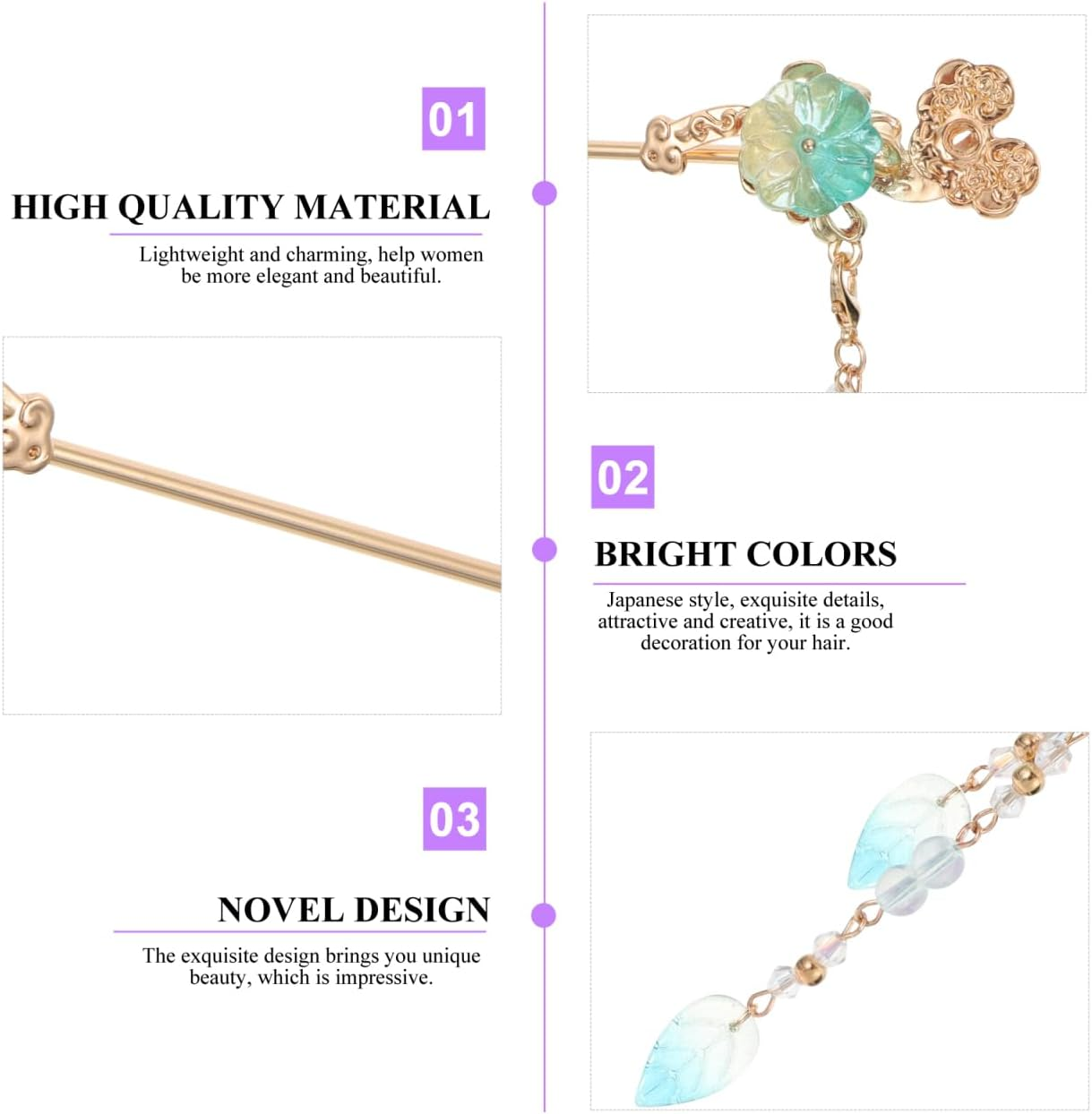 2Pcs Chinese Style Alloy Hair Stick Vintage Hair Pins for Women Multi-Functional for Casual Parties and Cosplay Unique Present image number 4