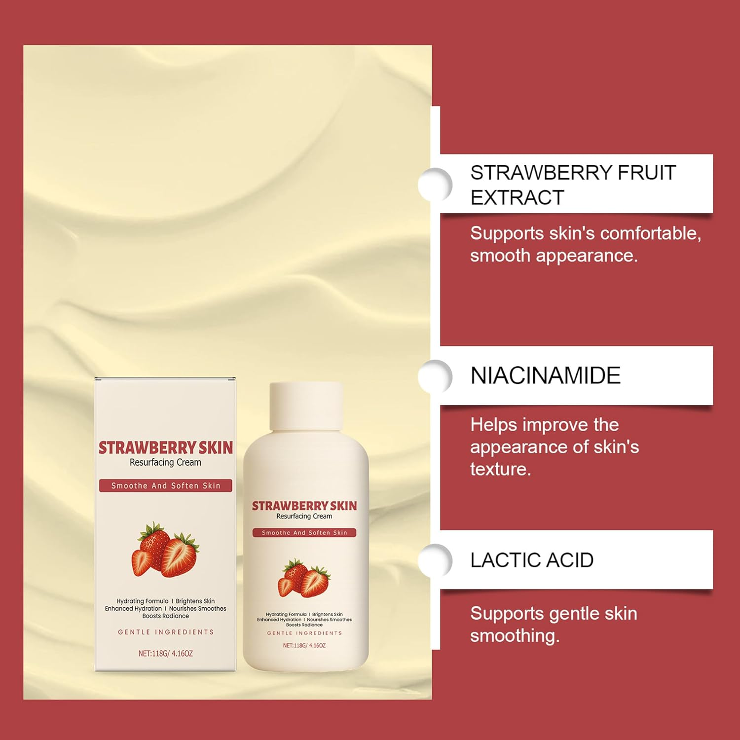 Depehelp Strawberry Skin Treatment, Strawberry Legs Treatment, Leaving the Body Feelingnourished, Soft, and Refreshed, Improves Skin Tone, Texture, and Overall Clarity image number 2