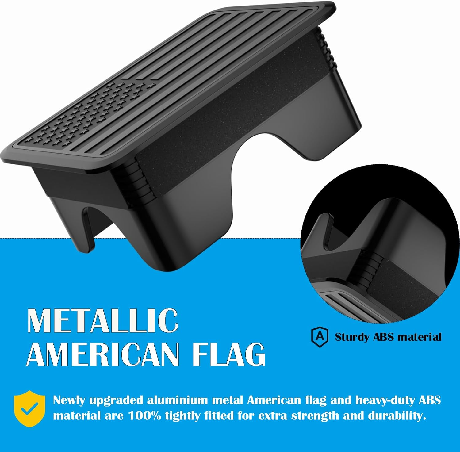 Ram 1500 American Flag Stake Pocket Covers, Rear Truck Bed Rail Stake Pocket Cover Compatible with Dodge 2019 2020 2021 2022 2023 2024 2025 Ram 1500 2500 Accessories(Set of 2,Black) image number 3